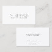 Modern lettertype | Minimale bedrijfsnaam | wit Visitekaartje (Voorkant / Achterkant)