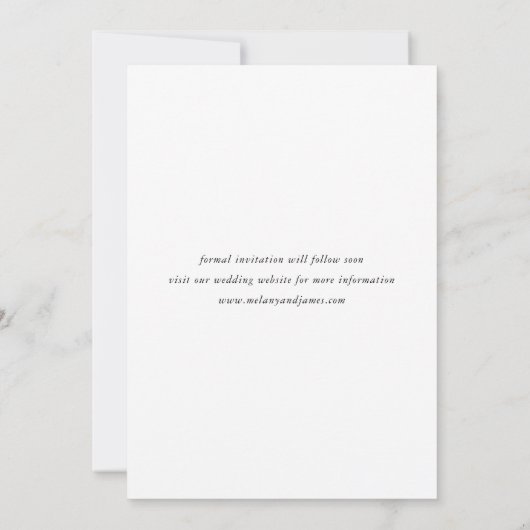 Modern lettertype  save the date (Achterkant)