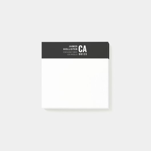 Modern lettertypedesign | Zwart & Wit Post-it® Notes (Voorkant)