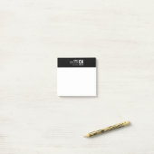 Modern lettertypedesign | Zwart & Wit Post-it® Notes (Op bureau)