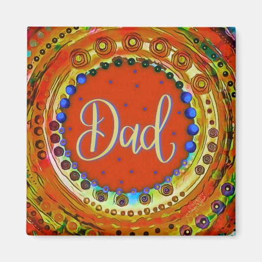 Modern Leuk Abstract Papa Inspirivity Magnet (Voorkant)