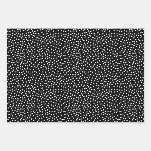 Modern Leuk Abstract Polka Dot Zwart-wit Inpakpapier Vel (Voorkant)