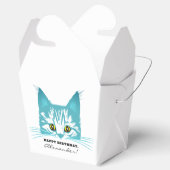 Modern Leuk Blauwgroen Kat Stencil Humoristisch Bo Bedankdoosjes (Geopend)