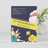 Modern leuk Bowling kinderfeestje  Kaart (Staand voorkant)