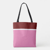 Modern Leuk Chic Diep Rood Wit Roze Kleur Blok Tote Bag (Achterkant)
