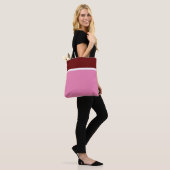 Modern Leuk Chic Diep Rood Wit Roze Kleur Blok Tote Bag (Op model)