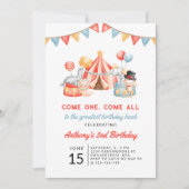 Modern Leuk Circus Carnaval Festival 2e Verjaardag Kaart (Voorkant)