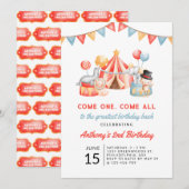 Modern Leuk Circus Carnaval Festival 2e Verjaardag Kaart (Voorkant / Achterkant)