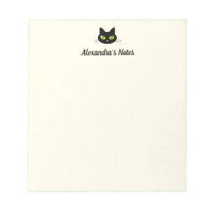 Modern Leuk & Cool Gepersonaliseerd Zwart Kattenho Notitieblok