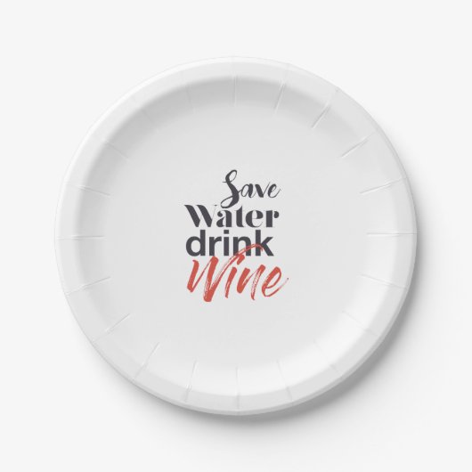 Modern, leuk, creatief, grappig Save Water Drink W Papieren Bordje (Voorkant)