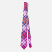Modern, Leuk Diagonaal Plaid - Roze Perzik Blauw W Stropdas (Voorkant)