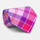 Modern, Leuk Diagonaal Plaid - Roze Perzik Blauw W Stropdas (Opgerold)