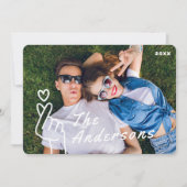 Modern Leuk Hart Hand Sign Custom Foto Kerstmis Feestdagenkaart (Voorkant)