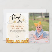 Modern Leuk Het is zo lief om 1e bijendag foto te  Bedankkaart (Voorkant)