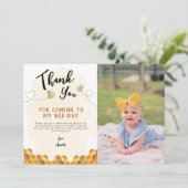 Modern Leuk Het is zo lief om 1e bijendag foto te  Bedankkaart (Staand voorkant)