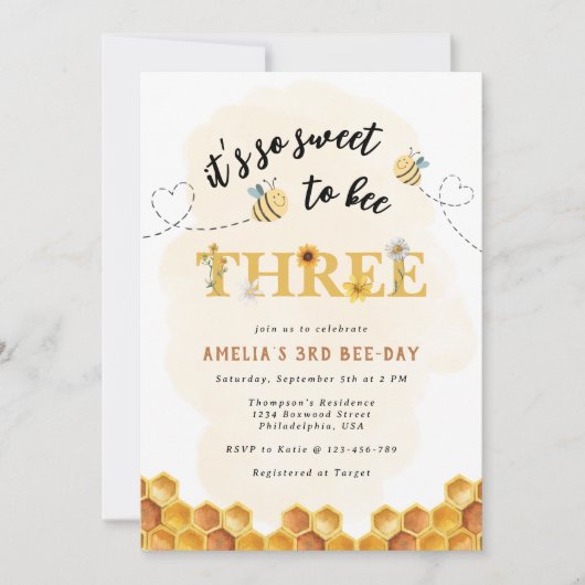 Modern Leuk Het is zo lief om drie jaar te zijn Kaart (Voorkant)