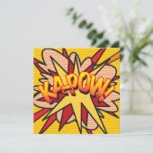 Modern leuk kleurig stripboek KAPOW Kaart (Staand voorkant)