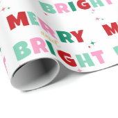 Modern leuk kleurig vrolijk en helder Kerstmis Cadeaupapier (Rol Hoek)