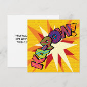 Modern Leuk Kleurrijk KAPOW Stripboek Kaart (Voorkant / Achterkant)