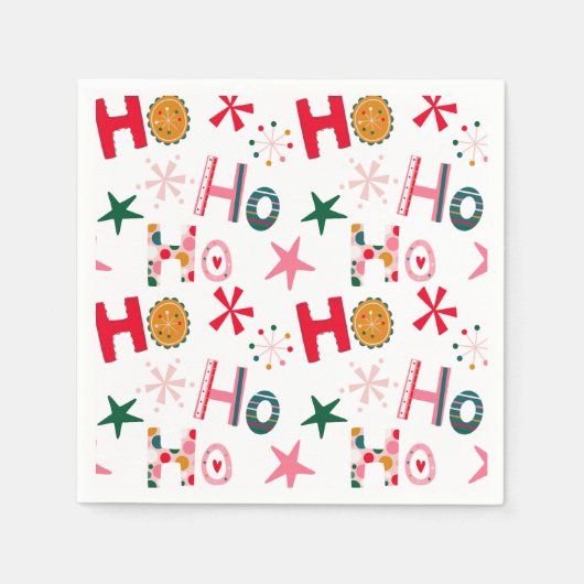 Modern Leuk Kleurrijk Kerstfeest Servet (Voorkant)