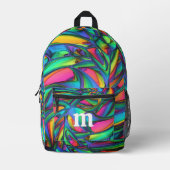 Modern Leuk Kleurrijk Monogram Bedrukte Rugzak (Voorkant)