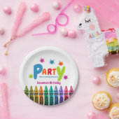 modern leuk Kunst verjaardagsfeestje kinderen Papieren Bordje (Feest)