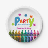 modern leuk Kunst verjaardagsfeestje kinderen Papieren Bordje (Voorkant)