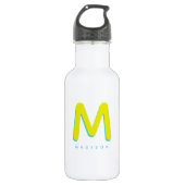 Modern Leuk Leuk Groovy Retro Monogram Waterfles (Voorkant)