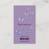 Modern leuk om je te ontmoeten Paarse QR Code Soci Visitekaartje (Voorkant)