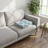 Modern, leuk pastel jayblauw en grijs madeliefjes  fleece deken