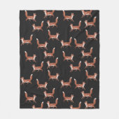 Modern  Leuk Rood Vos Patroon op Zwart Fleece Deken (Voorkant)