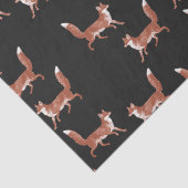 Modern  Leuk Rood Vos Patroon op Zwart Tissuepapier (Detail)