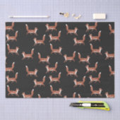 Modern  Leuk Rood Vos Patroon op Zwart Tissuepapier (Craft)