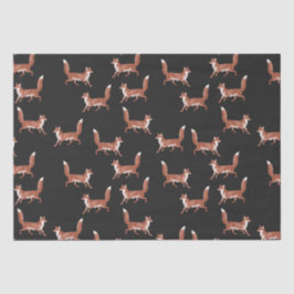 Modern  Leuk Rood Vos Patroon op Zwart Tissuepapier