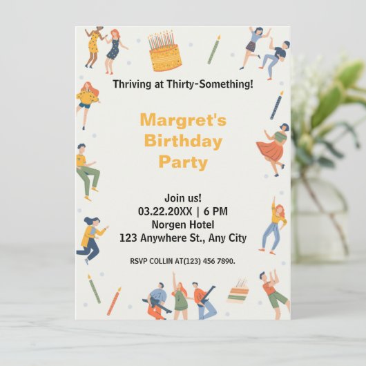 Modern leuk verjaardagsfeest (Staand voorkant)