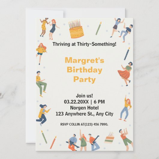 Modern leuk verjaardagsfeest (Voorkant)