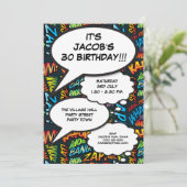 Modern leuk verjaardagsfeestje stripboek elke leef kaart (Staand voorkant)