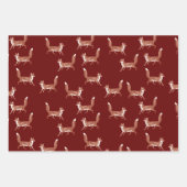 Modern  Leuk Vos Patroon Ivoor, Rood, Zwart Inpakpapier Vel (Voorkant 2)