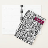    Modern leuk zwart en wit hippie madeliefje bloe Planner (Display)