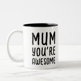 Modern leuk zwart wit beste moeder dochter typogra tweekleurige koffiemok