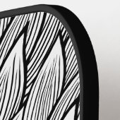 Modern leuk zwart-wit hippie madeliefje bloemig Pickleball Paddle (Links Detail)