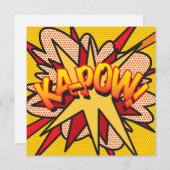 Modern Leuke Kleurrijke Stripboek KAPOW Kaart (Voorkant / Achterkant)