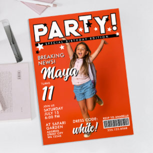 Modern Leuke Koel Witte Zwarte 11e Verjaardag Tabl Kaart