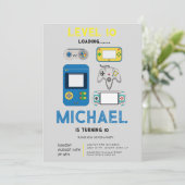 Modern level 10 Video Game Birthday Party  Kaart (Staand voorkant)