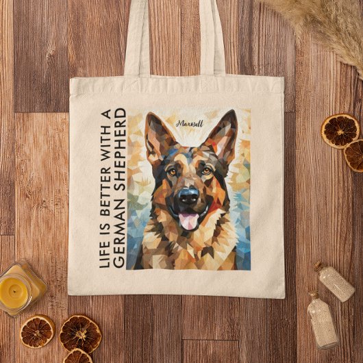 Modern leven is beter met Duitse herders Custom Tote Bag
