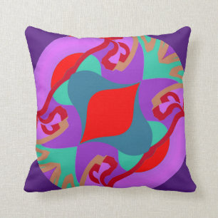 Modern leven - Paars/Tan/Lavender/Rood/Blauwgroen/ Kussen