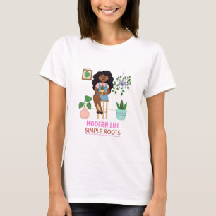 Modern Leven Simpele Wortels Suburbane Homesteadin T-shirt