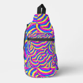 Modern levendig abstract in paarse en gele Crazy Sling Bag (Voorkant)