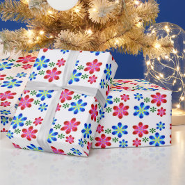 Modern Levendig Bloemen Power Huwelijkspatroon,  Cadeaupapier