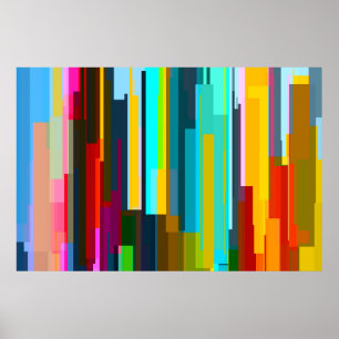 Modern, Levendig en Kleurrijk Abstracte Geometrie Poster